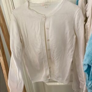 White Button-Up Kids Cardigan